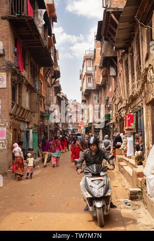 Stadt Straße, Bhaktapur, Provinz Nr. 3, Nepal, Asien Stockfoto