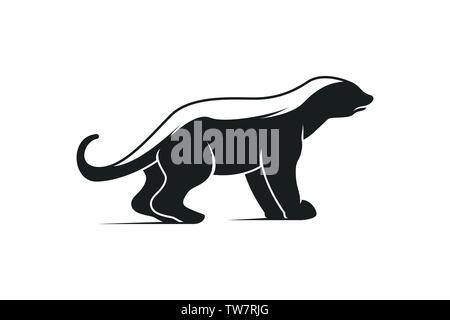 Frettchen, Eichhörnchen Logo Designs Inspiration isoliert auf weißem Hintergrund Stock Vektor