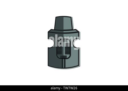 Rebuildable abtropfen und Tank vape Zerstäuber Arten RDA RDTA RBA RTA Logo Designs Inspiration isoliert auf weißem Hintergrund Stock Vektor