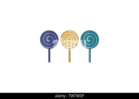 Zuckerwatte Logo Designs Inspiration isoliert auf weißem Hintergrund Stock Vektor