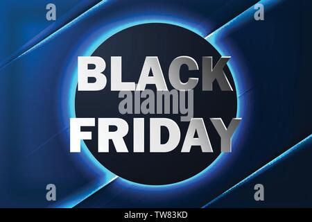 Schwarzer Freitag verkauf Banner mit neon Hintergrund Stock Vektor