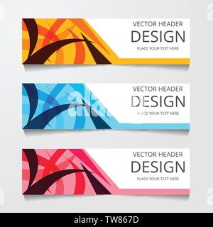 Vektor Zusammenfassung Web Banner Design vorlage. Sammlung von Web Banner Vorlage. Abstrakte geometrische web design banner Vorlage. Schneidwerk - landing page Wir Stock Vektor