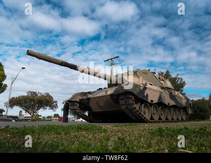 Eine ehemalige australische Armee Leopard-panzer an Jerilderie, New South Wales, Australien Stockfoto