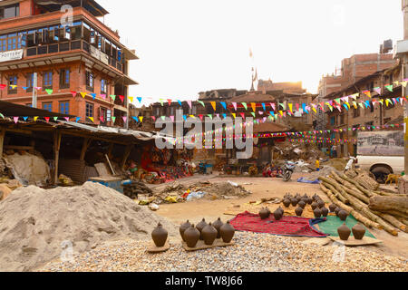 Töpfer Square, Bhaktapur, Provinz Nr. 3, Nepal, Asien Stockfoto