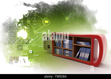 Usb-Laufwerk mit Datei Ordner Stockfoto