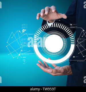 Smart Hand zeigen futuristische Technologie Stockfoto