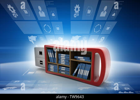 Usb-Laufwerk mit Datei Ordner Stockfoto