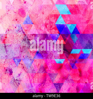 Schöne abstrakte Aquarell retro geometrischen Hintergrund Stockfoto