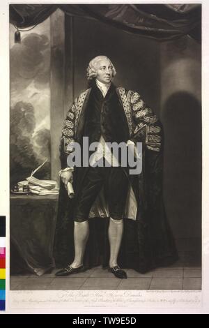 Dundas, 1st Viscount Melville, Henry, schabkunst von John Young basiert auf einem Gemälde von George Romney, Additional-Rights - Clearance-Info - Not-Available Stockfoto