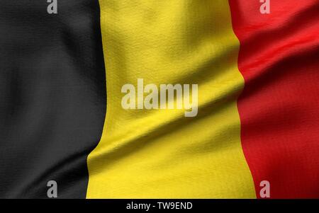 3D-Abbildung: Belgien Flagge Stockfoto