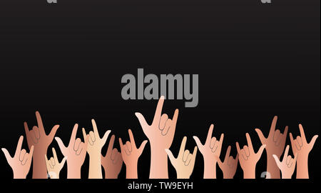 Alle Hände oben Liebe zeichen Hintergrund Stockfoto