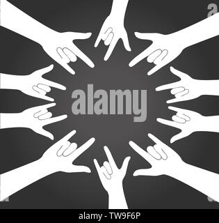 Alle Hände oben Liebe zeichen Hintergrund Stockfoto