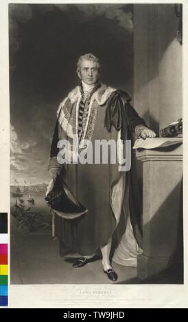 Amherst, 1. Earl Amherst, William Pitt, schabkunst von Charles Turner, basierend auf einem Gemälde von Thomas Lawrence, Additional-Rights - Clearance-Info - Not-Available Stockfoto