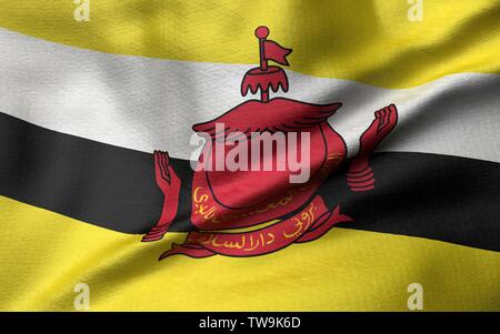 3D-Darstellung von Brunei Flagge Stockfoto