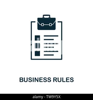 Vektorsymbol für Geschäftsregeln. Kreative Zeichen aus Icons Sammlung. Ausgefülltes flaches Symbol für Geschäftsregeln für Computer und Mobilgeräte Stock Vektor