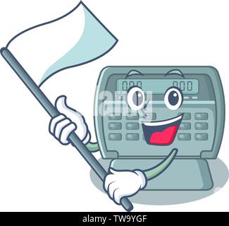 Mit Flagge Spielzeug Sicherheit Alarm auf der Cartoon Stock Vektor
