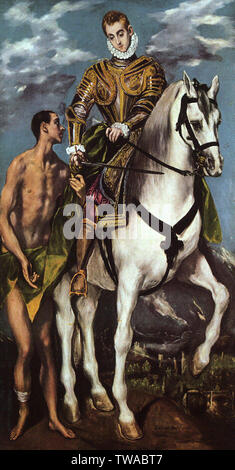 Doménikos Theotokópoulos alias El Greco - Saint Martin Bettler 1597 Stockfoto
