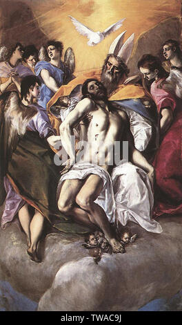 Doménikos Theotokópoulos alias El Greco - die Heilige Dreifaltigkeit 1577 Stockfoto