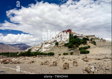 Thiksey Kloster Thiksey Gompa auf einem Hügel, Ladakh, Indien. Stockfoto