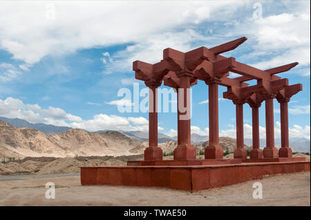 Sindhu Ghat ist ein Fluss in der Nähe von Shey Kloster in Leh, Jammu und Kaschmir, Indien. Stockfoto