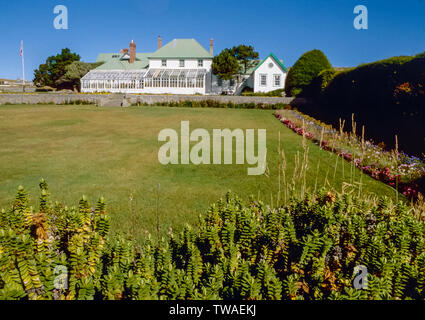 Falkland Inseln 1985. Das Regierungsgebäude in Port Stanley, die Hauptstadt der Falkland-inseln Stockfoto