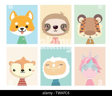 Tier Poster für Kindergarten. Kann für Grußkarten verwendet. Stock Vektor