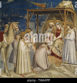 Giotto di Bondone - Anbetung Magi1306 1C 1306 Stockfoto