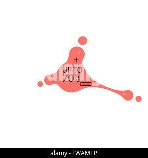 Menschliche Form Flüssigkeit. Verkauf fluid Form Banner Design. 70 Aus. Angebot Hintergrund. Vektor Rabatt banner Stock Vektor