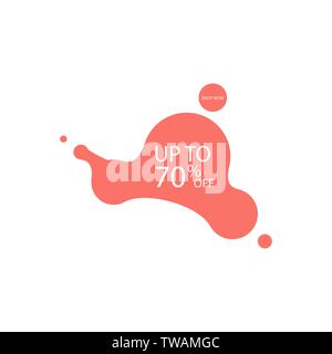 Menschliche Form Flüssigkeit. Verkauf fluid Form Banner Design. 70 Aus. Angebot Hintergrund. Vektor Rabatt banner Stock Vektor