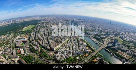 Panorama Antenne von Porte de Saint-Cloud, Paris, Frankreich Stockfoto