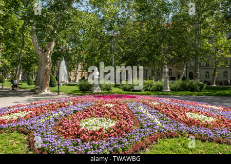 Gärten, Nikola Subic Zrinski Square, Zagreb, Kroatien Stockfoto