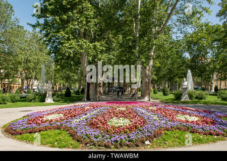 Gärten, Nikola Subic Zrinski Square, Zagreb, Kroatien Stockfoto