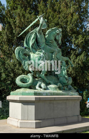 Statue von Georg und der Drache, der Republik Kroatien, Zagreb, Kroatien. Stockfoto