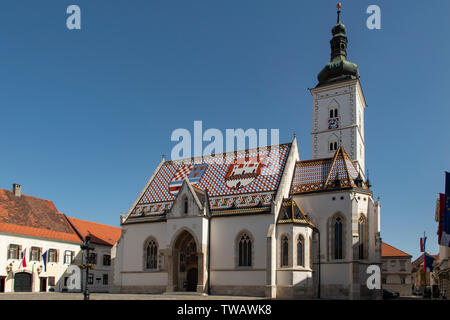 St Mark's Kirche, Zagreb, Kroatien Stockfoto