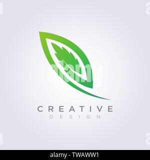 Blatt Vector Shape Design Clipart Symbol Logo Kunst Vorlage. Stock Vektor