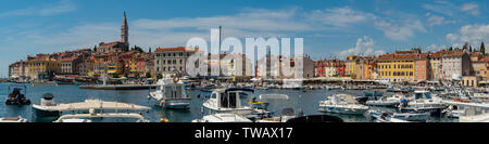 Panorama Hafen von Rovinj, Kroatien Stockfoto