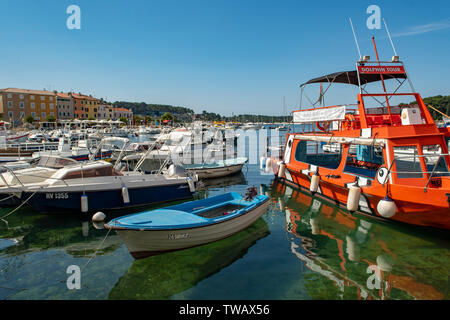 Hafen in Rovinj, Kroatien Stockfoto