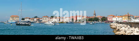 Panorama Hafen von Porec, Kroatien Stockfoto