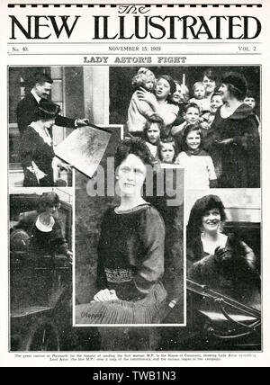 Lady Astor, erste britische Parlamentsabgeordnete 1919 Stockfoto