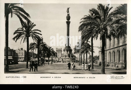 Kolumbus-Denkmal/-Säule, Barcelona, Spanien Stockfoto