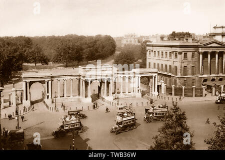 Grand Eingang zum Hyde Park, London, UK, ca 1920 Stockfoto