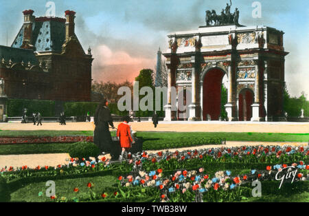 Paris, Frankreich - Place de L'Arc de Triomphe du Carrousel Datum: ca. 1940 Stockfoto