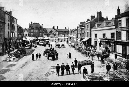 Luftaufnahme, Market Place, Banbury, Oxfordshire Stockfoto