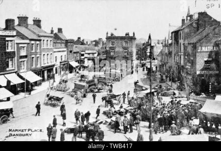 Luftaufnahme, Market Place, Banbury, Oxfordshire Stockfoto