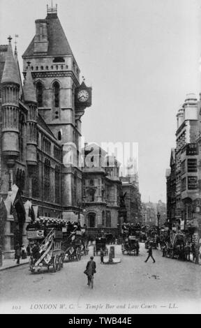 Temple Bar und Law Courts, Fleet Street, London Stockfoto