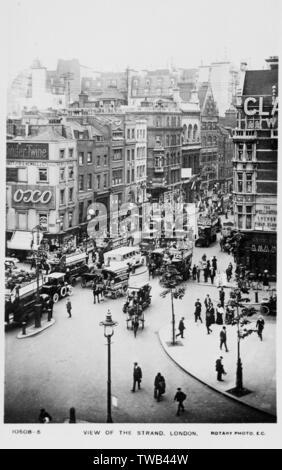 Luftaufnahme von The Strand, London Stockfoto