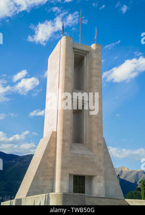 Kriegerdenkmal in der Nähe des Comer See in Italien. Stockfoto