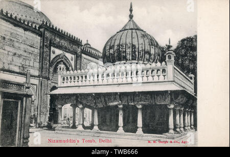 Das Grab von Sufi St. Nizamuddin Auliya Stockfoto