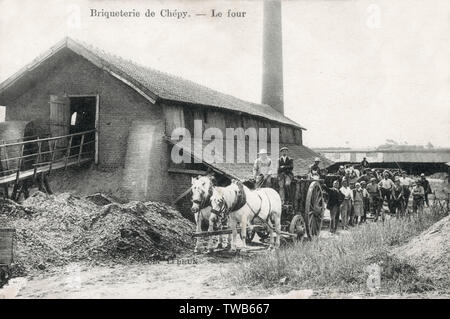 Ofen oder Ofen, Chepy-Backsteinwerk, Marne-Abteilung, Frankreich Stockfoto