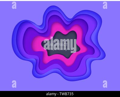 Abstract im 3D-Hintergrund mit papercut Formen. Papier Design, Vektor kreative trendy Abbildung. Stock Vektor